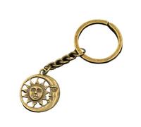 Llavero De Coche A La Moda para Hombre, Cadena con Soporte Metal, Colgante Sol Y Luna, Regalo