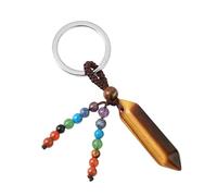 Llavero De Coche Con Piedra De Ojo De Tigre Natural, Llavero De Motocicleta Con Forma Hexagonal, Llavero De Cristal Curativo Con Piedras Preciosas De Chakra, Llavero Para Mujeres Y Hombres, Regalo D