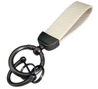 Llavero de Coche para Benz A B C E G M R S Class, Cuero Cordón para Llaves de Fibra de Carbono de Coche Accesorios,White