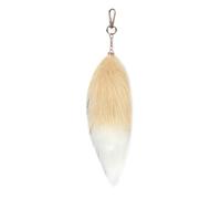 Llavero de cola de foxy de imitación suave colgante de peluche adorno accesorio regalo para bolsos y botones decoración peluda 20 cm de longitud elegante llavero para bolsos, Luz De Color Caqui, Talla