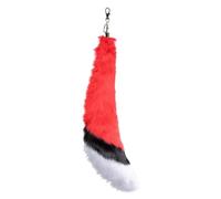 Llavero de cola de zorro de piel sintética peluda, para cosplay, bolsa de juguete, colgante, accesorio de bolso, accesorios de coche, regalos de piel sintética, llavero de cola de zorro, rosso, Talla