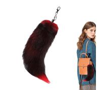 Llavero de cola falsa, llavero de cola de animal con cola de animal esponjosa y esponjosa para amante, esposa, madre, amiga, D, riferimento alla descrizione