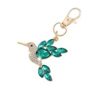 Llavero de colibrí con diamantes de imitación de cristal brillante para bolsa, verde, S