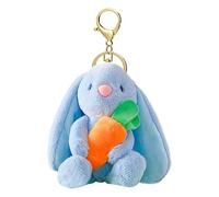 Llavero De Conejito Esponjoso - Animal De Peluche Suave, Juguete De Pascua Borroso | Sosteniendo Mini Zanahoria, Pequeño Lindo, Para Mochilas Monederos Sofá Cama Decoración Interior Del Coche