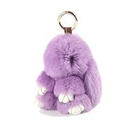Llavero De Conejo Suave Y Esponjoso Llavero Lindo Llavero De Conejo De Peluche Llavero De Conejo De Peluche Llavero De Piel Artificial Llavero Pompón Decoración De Llavero (Morado (18 cm))