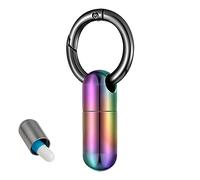 Llavero de contenedor de píldoras, llavero pequeño impermeable, soporte de metal de bolsillo pequeño con llavero, botella de medicina portátil para una mejor organización Zorq