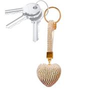 Llavero de corazón con purpurina para niñas, llavero para pareja, llavero de diamantes de imitación, llavero para mujeres, niñas, decoración de bolsa, cumpleaños, te da la persona que amas