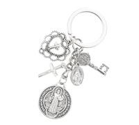 Llavero de corazón hueco y crucifijo para llaves, mochilas o regalo, regalo personal, recuerdos, llavero de encuentro de corazón