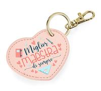 Llavero de corazón "Maestra mejor": idea de regalo para tu maestra. Artículo perfecto para llaves de casa o coche. Ideal para Navidad, Cumpleaños, Jubilación - Maestra Mejor, Maestra, Talla única