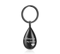 Llavero de cremación para cenizas siempre en mi corazón urna medallón cremación joyas Teardrop Memorial Keepsake Keychain, Acero inoxidable, No es una piedra preciosa