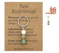 Llavero de cristal, amuleto de la suerte, regalo de despedida, llavero de piedras preciosas, llavero para mujer, regalo de buena fortuna, regalo para mujer con tarjeta, regalo de nuevos comienzos para