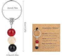 Llavero De Cristal De 2 Piezas con Tarjeta, Adornos Inspiradores Felices, Llavero De Alivio De Presión, Regalos para Colegas, Novios Y Novias.