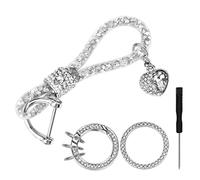 Llavero de Cristal para Coche con Anillo de Diamantes de Imitación, Pegatina para Emblema de Coche, Bling Bling Llavero de Diamantes de Imitación, Accesorio de Coche para Mujeres Niñas, Plateado