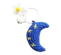 Llavero De Crochet Hecho A Mano - Adorable Star Sun Moon Woven Keyring | Llavero De De Muñecas De Hilo De Felpa, Decoración De Equipaje De Bolsas De Estilo Bohemio, Idea De Regalo De Pa