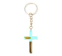 Llavero de cruz de resina hecho a mano con colorido colgante de flores secas para mujeres y niñas, adornos creativos para bolsa de coche, regalos populares, motocicletas, anillos, goteos, cruz