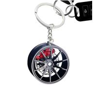Llavero de cubo de rueda automático, llavero de metal con cubo de rueda | Llavero de llanta - Llavero con forma de cubo de rueda de coche, llavero de aleación de zinc para mochilas, bo, rojo, Fare