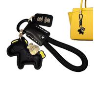 Llavero de cuero en forma de caballo - Colgante Llavero para el Año del Caballo 2026 | Cadena De Llaves De Coche | Para Mujer Llavero Viaje Al Aire Libre Bolso, Negro , Se référer au descriptif