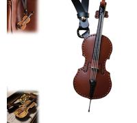 Llavero de cuero hecho a mano para violín y violonchelo, llavero de instrumento musical en miniatura, llavero de instrumento musical, regalo para los amantes de la música (B)