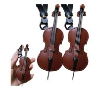 Llavero de cuero hecho a mano para violín y violonchelo, llavero de instrumento musical, llavero de instrumento musical en miniatura, violonchelo en miniatura de madera con soporte, regalo de