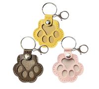 Llavero de cuero para coleccionista de pelo de perro, llavero conmemorativo para mascotas con dije de huella de pata, caja de almacenamiento de recuerdo de piel para pelo de perro y gato, regalo