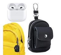 Llavero De Cuero PU - Bolsa Compacta contra Pérdidas con - Monedero De Llavero De Cuero PU | para Hombres, Mujeres, Tarjetas, Auriculares, Efectivo, Exterior, Hogar, Mochila, Viaje