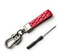 Llavero de Cuero Trenzado para Alfa Romeo Giulietta Junior MiTo Spider | Anillo auto con destornillador. Mosqueton de metal resistente. La correa asegura el control remoto de su vehiculo