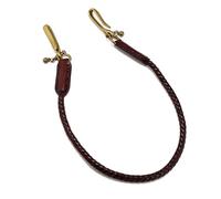 Llavero de cuero vintage hecho a mano con cadena de jeans estilo punk, accesorio para hombre, uso diario casual, cartera de cuero, marrón oscuro, Talla única