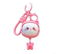 Llavero de dibujos animados con diseño de gato que cambia la cara, bonito colgante giratorio para bolsas y llaves, llavero de plástico de 8 cm para mujeres, hombres, niños, ideal (panda con cara rosa)