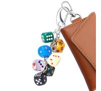 Llavero de Dice, Purse Charm colgante, Fashion Accessory with Mini Dice Design, Metal Key Ring, 1 PC, for Wallet, Backpack, Travel, Phone, Gift for Friends, Family