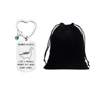 Llavero De Dinosaurio De 1 Pieza Y Bolsa De Terciopelo De 1 Pieza, Llavero Interesante, Llavero De Regalo para Madre, Llavero De Acero Inoxidable Grabado