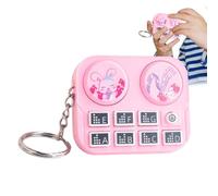 Llavero de DJ, colgante de reproductor de instrumentos de DJ, llavero de disco musical para bolso, viajes, oficina en casa, escuela, accesorio para amantes de la música para DJs y fans, rosa