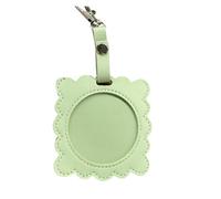 Llavero de estilo anime de moda con compartimento integrado para llaves de moneda, cuero sintético, resistente, llavero de monedero, verde claro, 75mm
