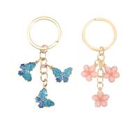 Llavero De Flor De Mariposa De 2 Piezas, Lindo Llavero para Niñas, Adornos De Decoración De Mochila, Premios De Incentivo para Estudiantes.