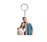Llavero de fotos 3D personalizado con diseño de caricatura con nombre personalizado, regalo para hombres, mujeres y familia, Sin marco., Medium