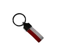 Llavero de Fútbol Atléti Madrid, Diseño Rojiblanco Atlético con Bandera Elástica Lona para Hombre y Mujer (Corto Rojiblanco - 5 cm)