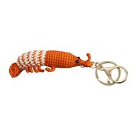 Llavero de gamba de ganchillo, decoración con colgante de muñeca de camarón de dibujos animados, decoración suave y cómoda para llaves de coche, bolsos, mochilas, teléfonos móviles, Atributo único,