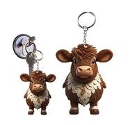 Llavero de ganado de dibujos animados, bonito llavero de de las tierras altas, colgante de ganado, dije de mochila de de las tierras altas perfecto para bolsos, llaves y accesorios diarios