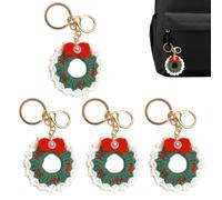 Llavero De Ganchillo De Navidad - Juego De Llavero Navideño De Crochet De 4 Piezas - Colgantes con Elementos Navideños Añadiendo Interés A Los Objetos Cotidianos para Mochila Escolar Llaves O Bolso