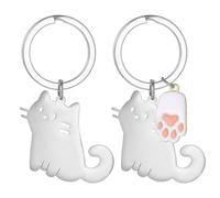 Llavero De Gatito De 2 Piezas, Lindo Llavero De Animales, Llavero Creativo, Llavero De Acero Inoxidable, Llavero De Regalo.