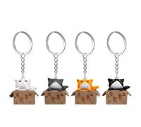 Llavero De Gato De 4 Piezas - Diseño De Dibujos Animados, Coles Creativos De Bolso, Accesorios De Joyería Clave, Regalos