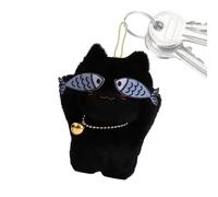 Llavero de gato genérico | Funny Doll Colgante Keychaiin Bag Decorations | Keyring Charm Student Backpack Cartoon Decor for Birthday, Classroom Prizes, Goodie Bags Fillers, Negro , Se référer au