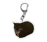 Llavero de gato, llavero de gato, llavero de muñeca de plátano y miau, divertida cadena acrílica 2D para teléfono móvil con cordón para bolso, cartera, decoración de mochila escolar, Llavero de gato