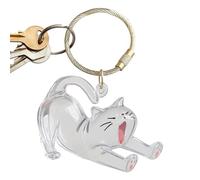 Llavero de gato para el cabello - 4,5 cm botella de almacenamiento de pelo de gato | Llavero transparente PP - Estilo Gashapon Colector de pelo animal | Regalo para perro y gato enamorado, Extremely