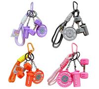 Llavero de gimnasio lindo - Dumbbell Key Chain | Workout Fitness Charm Accessory for Bags Purses Wallets Luggage, Gift for Men Women Christmas Birthday Party Travel School Club Office, rosa, Se