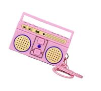 Llavero de grabadora clásica retro para reproducir música, divertido reproductor de música, colgante, llavero para amigos, pareja, regalo, soporte multifuncional