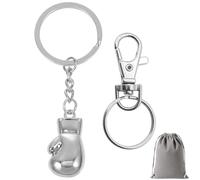Llavero de guante de boxeo, regalo para hombres, llavero para amantes del boxeo, mini guante de boxeo, llavero colgante, fitness, culturismo, boxeo, deportes, recuerdos, plateado, Universelle