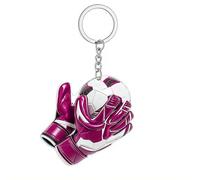 Llavero de guante de portero de fútbol, mini guantes de portero y colgante con forma de fútbol, regalo para fanáticos del fútbol, jugadores, accesorios de equipo, rosa, Talla única