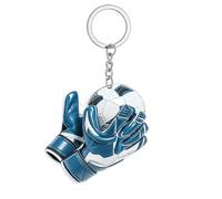 Llavero de guante de portero de fútbol, mini guantes de portero y colgante con forma de fútbol, regalo para fanáticos del fútbol, jugadores, accesorios de equipo, azul, Talla única