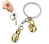 Llavero de guantes de boxeo, llavero de metal para llaves, guantes de boxeo, llavero decorativo de moda, regalos creativos para fiestas para teléfono móvil, mochila escolar, dorado, Siehe