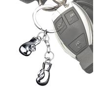 Llavero de guantes de boxeo, llavero de metal para llaves, guantes de boxeo, llavero decorativo de moda, regalos creativos para fiestas para teléfono móvil, mochila escolar, plata, Siehe Beschreibung